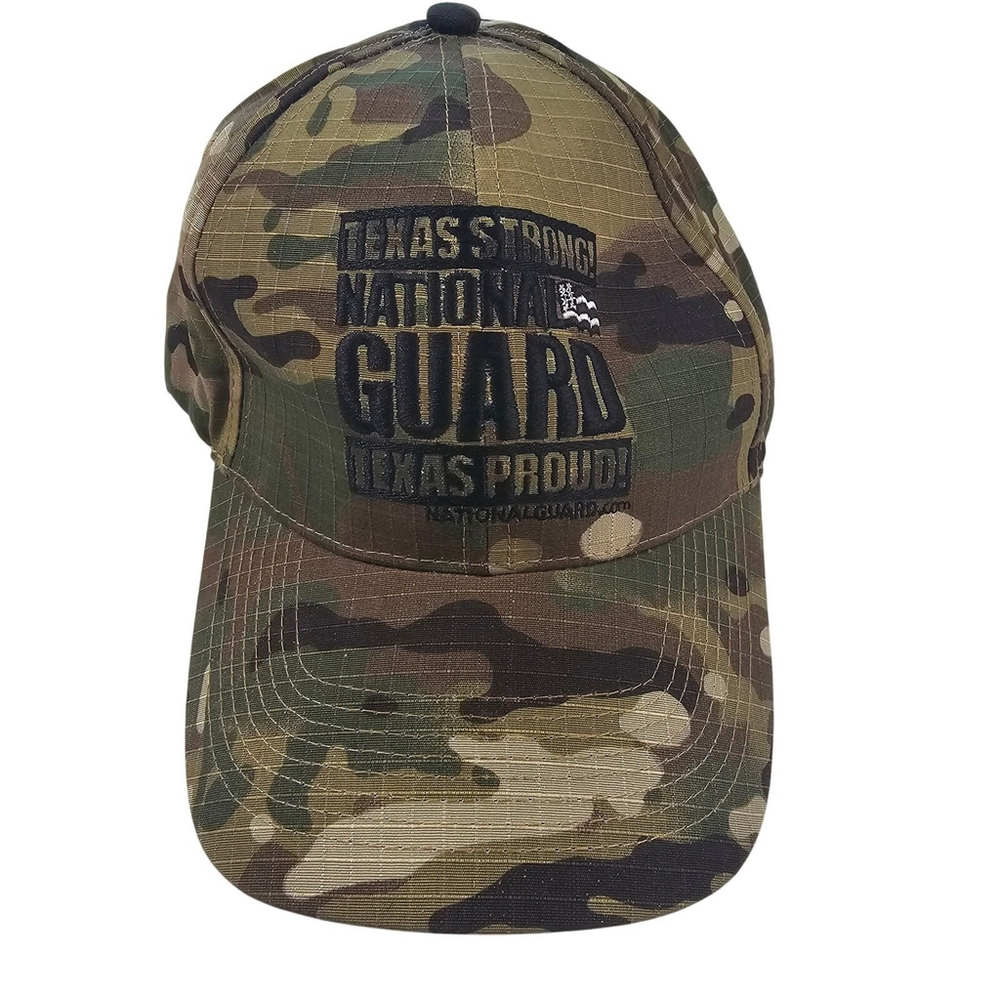 Texas Strong Camo Baseball Hat National Guard Army USA